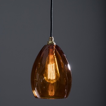 Bertie Mid Amber Glass Pendant Light